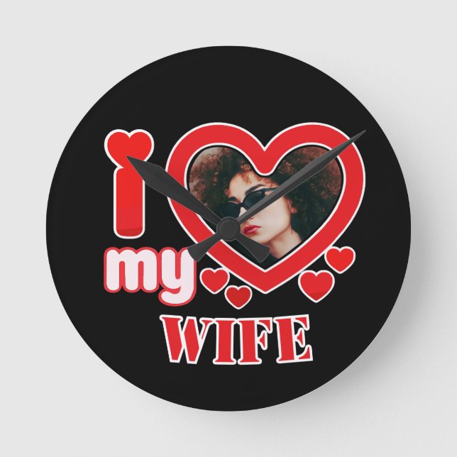 Reloj Redondo Mediano Amo A Mi Esposa Personalizada (Anverso)
