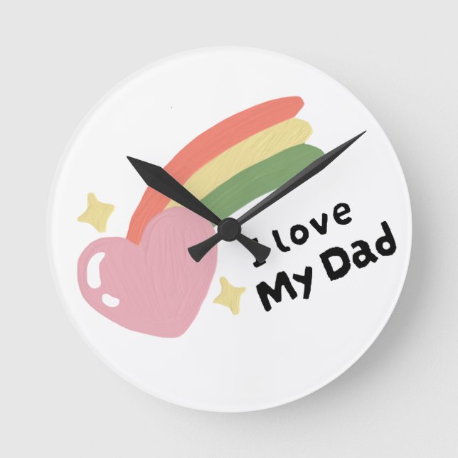 Reloj Redondo Mediano Amo A Mi Papá (Anverso)