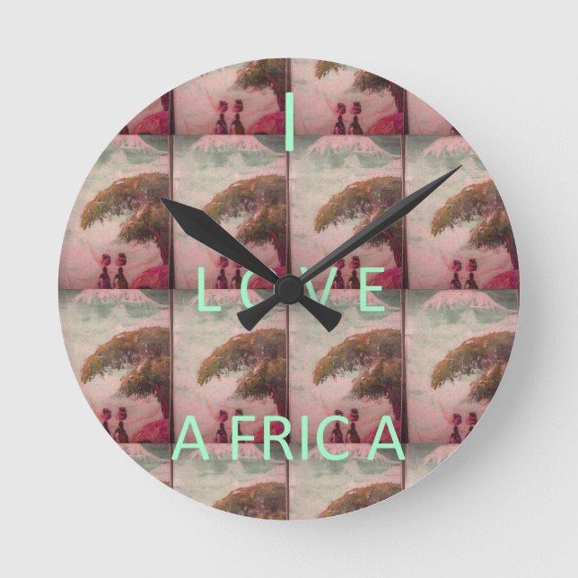 Reloj Redondo Mediano Amo África Hakuna Matata Kilimanjaro A (Anverso)