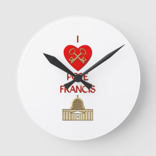 Reloj Redondo Mediano Amo al Papa Francisco