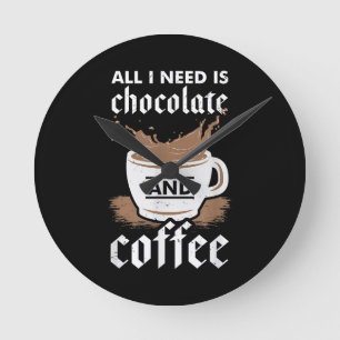 Reloj Redondo Mediano Amo El Chocolate Y El Café