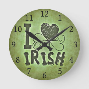 Reloj Redondo Mediano Amo el irlandés