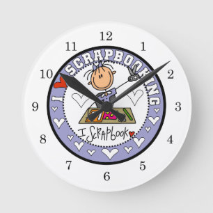 Reloj Redondo Mediano Amo el Scrapbooking