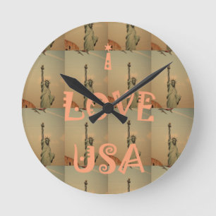 Reloj Redondo Mediano Amo los E.E.U.U.