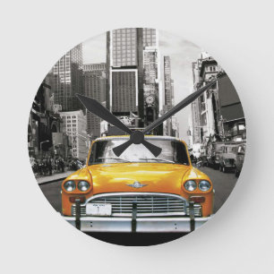 Reloj Redondo Mediano Amo NYC - taxi de Nueva York