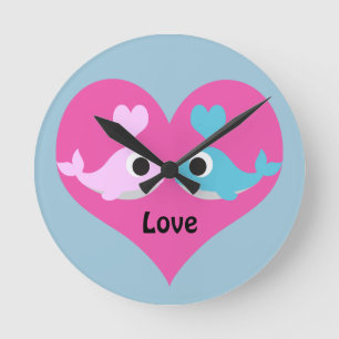 Reloj Redondo Mediano Amor a la ballena pura