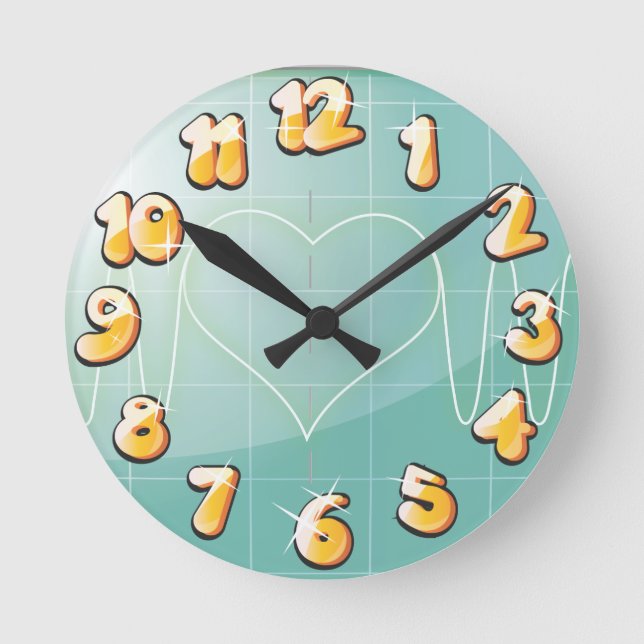 Reloj Redondo Mediano Amor de osciloscopio (Anverso)