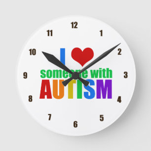 Reloj Redondo Mediano Amor del autismo