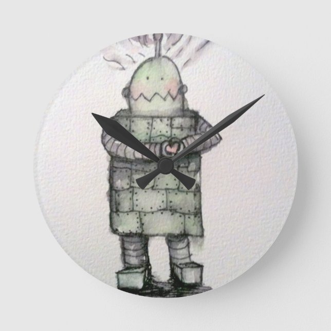 Reloj Redondo Mediano Amor robótico (Anverso)