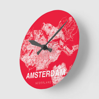 Reloj Redondo Mediano Amsterdam map