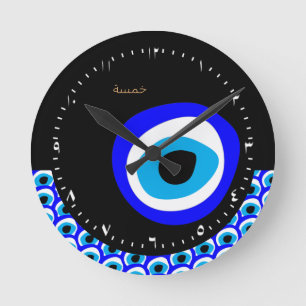 Reloj Redondo Mediano Amulet & Evil Eye Talisman, Turco / Árabe