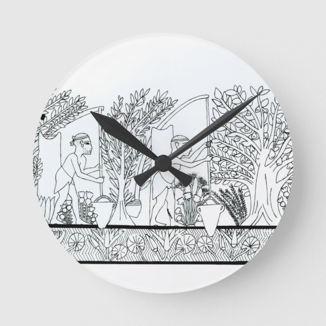 Reloj Redondo Mediano An ancient Egyptian garden (engraving) (b/w photo) (Anverso)