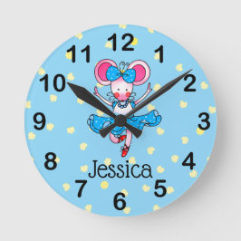 Reloj Redondo Mediano añadir nombre - chica de bailarina lindo