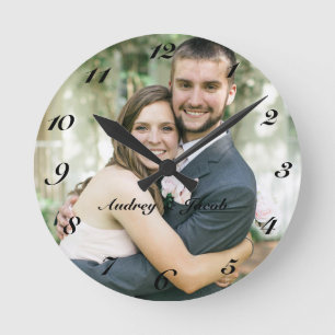 Reloj Redondo Mediano Añadir su propio Personalizado de fotos Boda