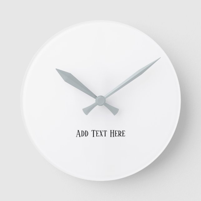 Reloj Redondo Mediano Añadir texto aquí Texto Imprimido Redondo Acrílico (Anverso)