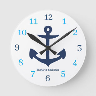 Reloj Redondo Mediano Ancla y Aventura
