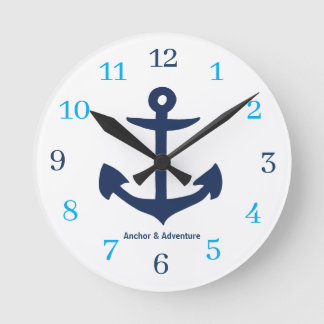 Reloj Redondo Mediano Ancla y Aventura