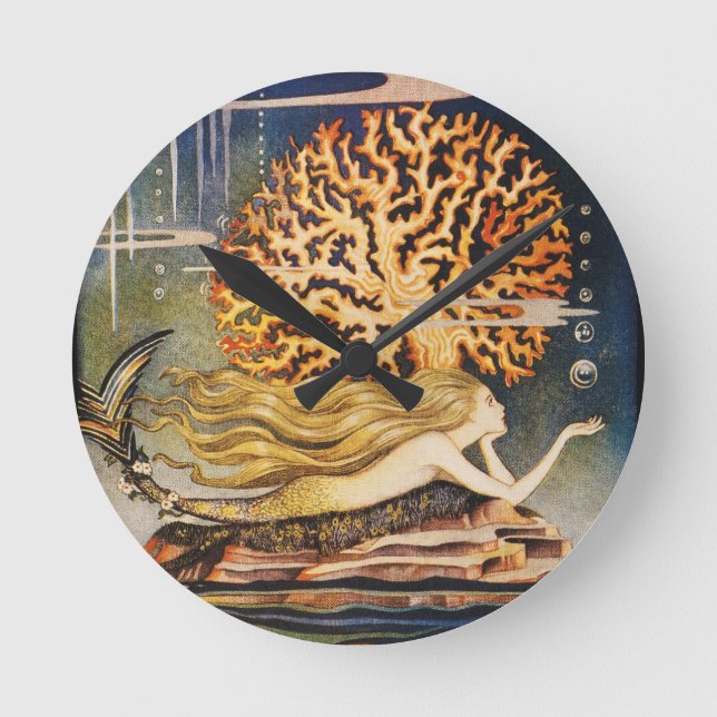 Reloj Redondo Mediano Andersen: Pequeño dibujo de sirena (Anverso)