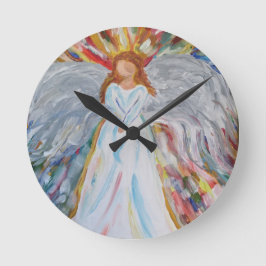 Reloj Redondo Mediano Ángel colorido