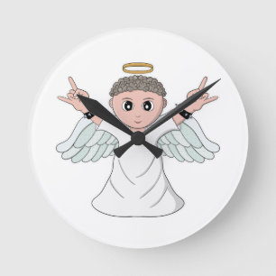 Reloj Redondo Mediano Angel de amor a la música fuerte