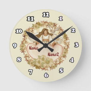 Reloj Redondo Mediano Ángel de amor verdadero