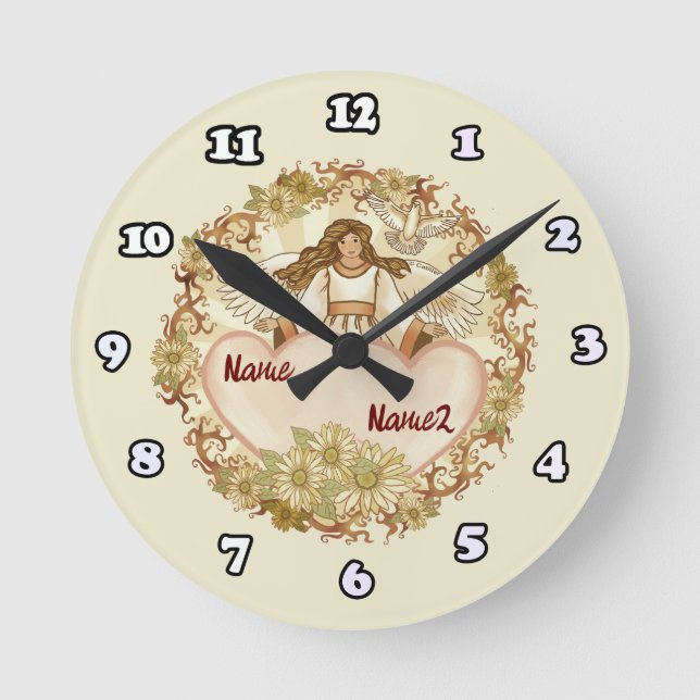 Reloj Redondo Mediano Ángel de amor verdadero (Anverso)