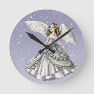 Reloj Redondo Mediano Ángel de la nieve