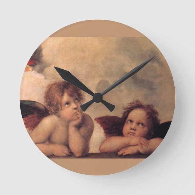 Reloj Redondo Mediano Ángel Fe Raphael Fe Bendición Bonito (Anverso)