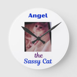 Reloj Redondo Mediano Angel the Sassy Cat Wall Clock