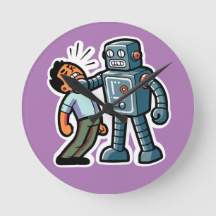 Reloj Redondo Mediano Angry Robot