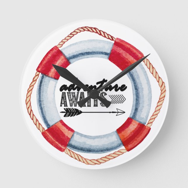 Reloj Redondo Mediano Anillo de vida de aventura (Anverso)