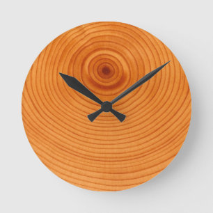 Reloj Redondo Mediano Anillos de árbol de madera