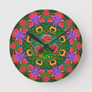 Reloj Redondo Mediano Anillos rosa 4