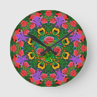 Reloj Redondo Mediano Anillos rosa 4