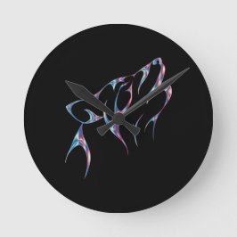 Reloj Redondo Mediano Animal de espíritu de lobo irlandés