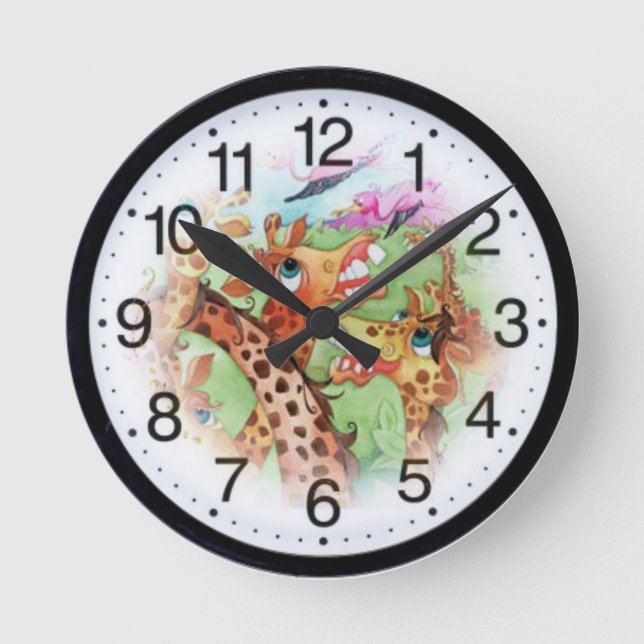 Reloj Redondo Mediano Animales felices (Anverso)