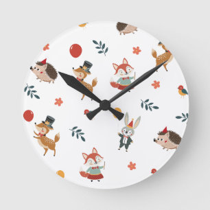 Reloj Redondo Mediano Animales festivos