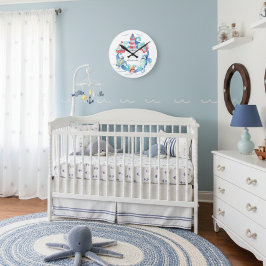 Reloj Redondo Mediano Animales Marinos Náuticos Barco y Faro