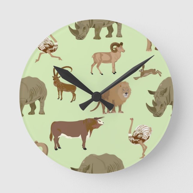 Reloj Redondo Mediano Animales salvajes (Anverso)