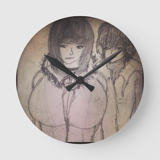Reloj Redondo Mediano anime big bosom waifu (Anverso)