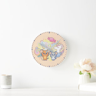 Reloj Redondo Mediano Anime Magical Candyland con Jerry y Tuffy