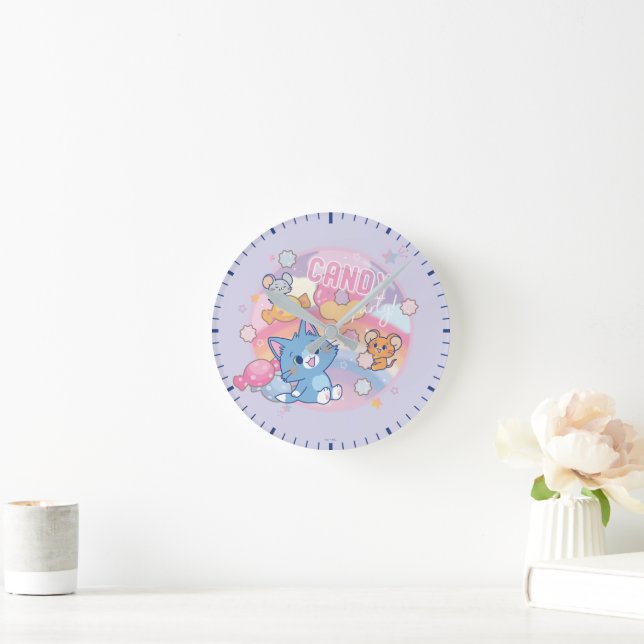 Reloj Redondo Mediano Anime Tom y Jerry Candy Fiesta (Hogar)