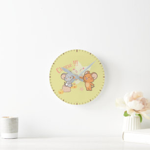 Reloj Redondo Mediano Anime Tuffy y Jerry Cheese