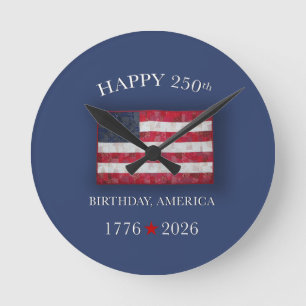 Reloj Redondo Mediano Aniversario 250 de América Patriótico 4 de Julio