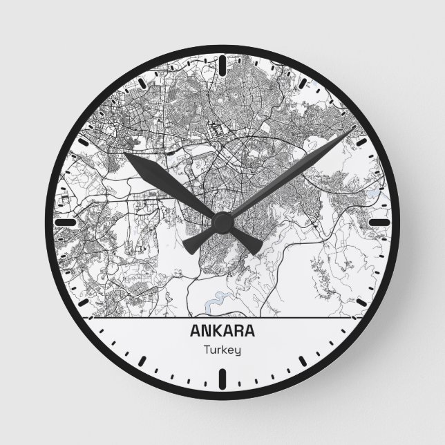Reloj Redondo Mediano Ankara Clock City Line Art (Anverso)