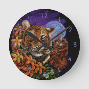 Reloj Redondo Mediano Año chino de la Ronda Tigre
