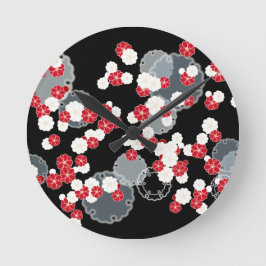 Reloj Redondo Mediano Año Nuevo con el anillo de nieve de ciruela