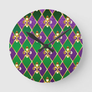 Reloj Redondo Mediano Antecedentes de joyas Mardi Gras