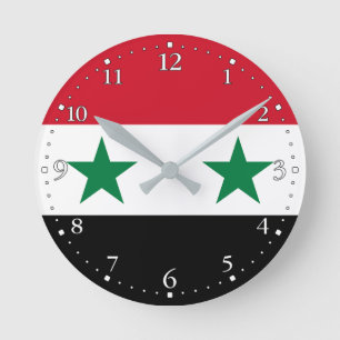 Reloj Redondo Mediano Antigua bandera de Siria