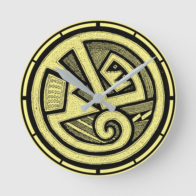 Reloj Redondo Mediano Antigua poeta tribal de pueblo en arte suroccident (Anverso)